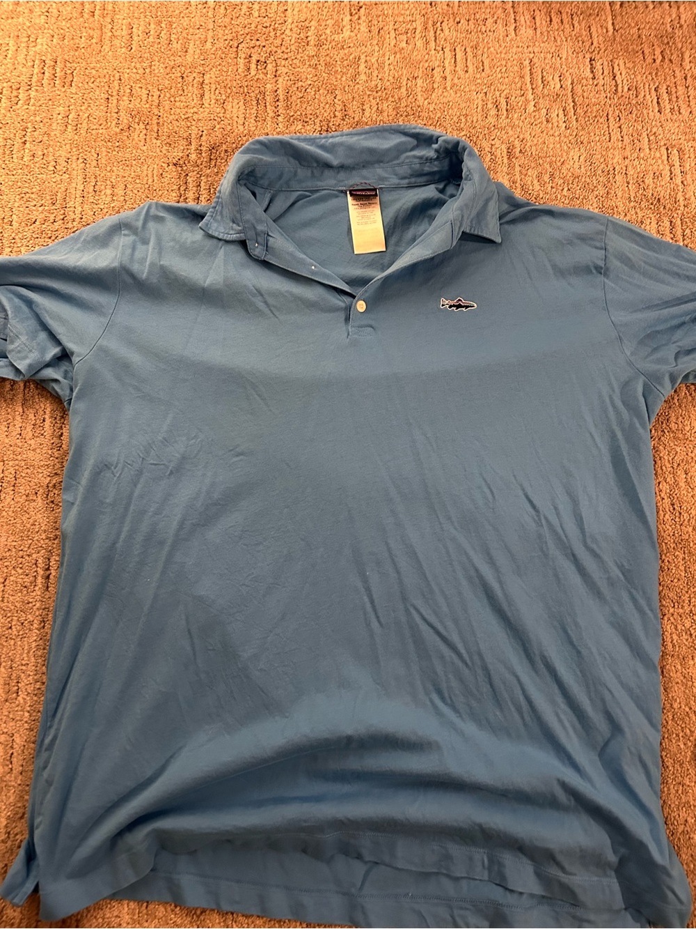 Patagonia Men's Sky Blue Polo with Subtle Logo